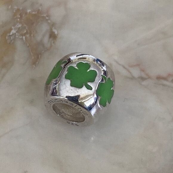 Michael Hill 925 Sterling Silver Good Luck Shamrock Charm Bead - Picture 2 of 3
